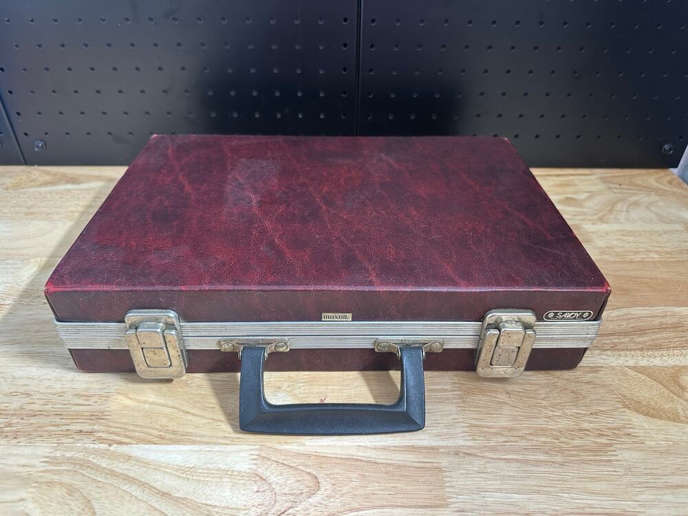 Vintage Savoy 30 Cassette Tape Briefcase Retro Storage Case Mahogany.